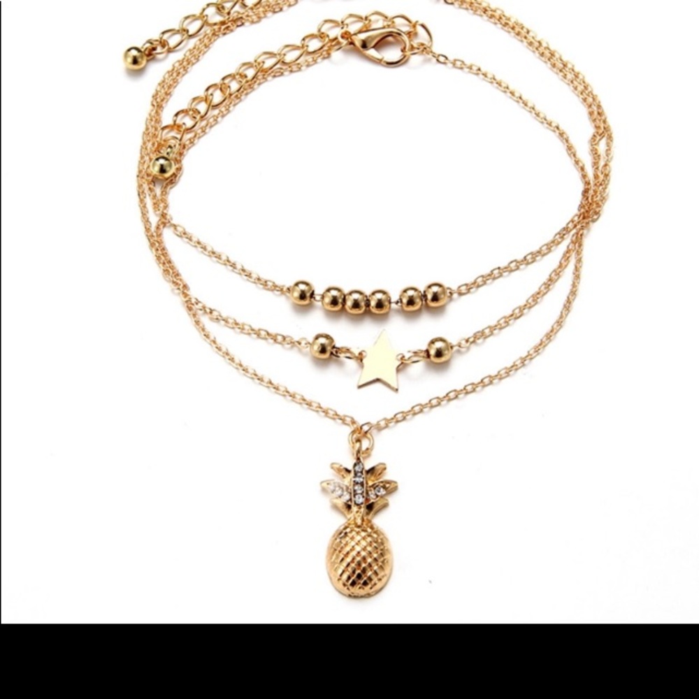 New Pineapple star ⭐️ anklets Trio